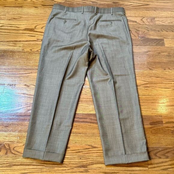 Zanella Todd Brown Flat Front Dress Pants. Size 36. - Picture 4 of 9